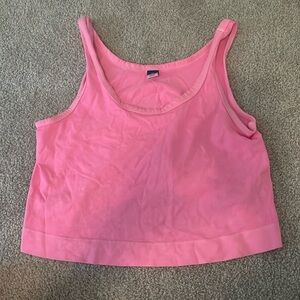 Neon pink cropped tank top